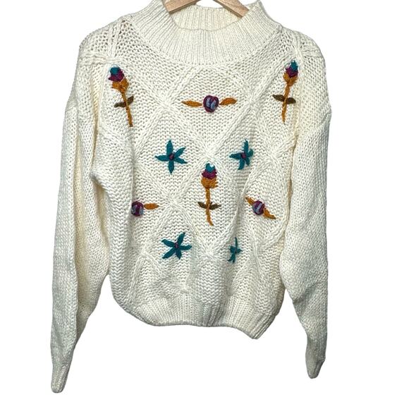 Wye Oaks Sweaters - Wye Oaks Hand Knit Unique Sweater Size Medium